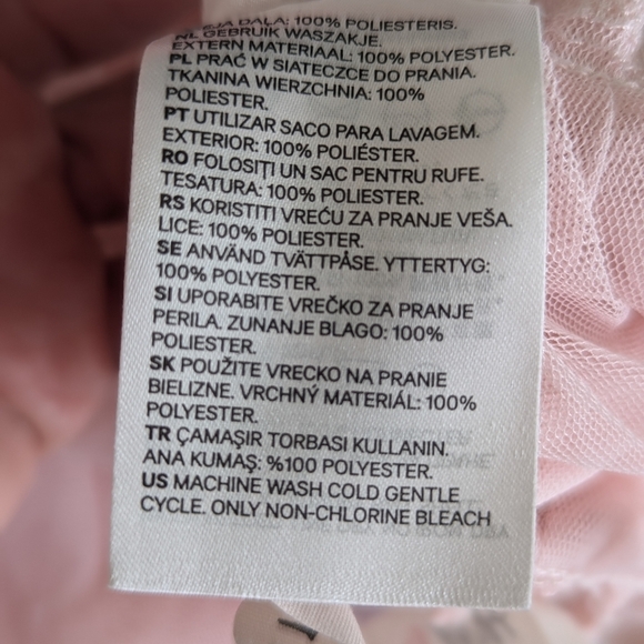 H&M Limited Edition SHEER Mesh Pleated Long Pastel Pink Festival Skirt Size 4 - Picture 14 of 15
